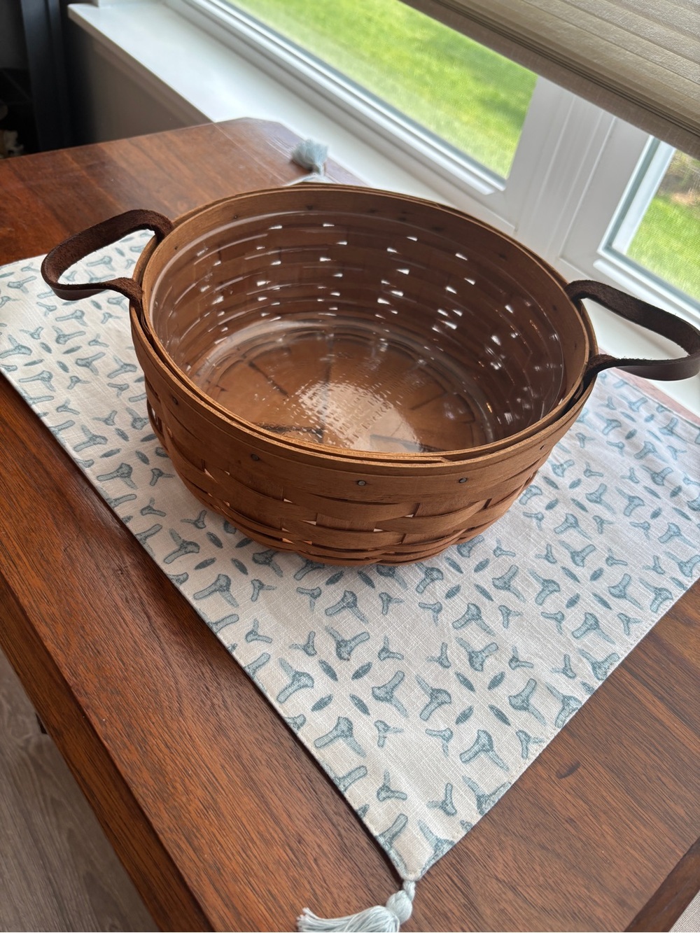 Longaberger Brown Woven Basket with Handles